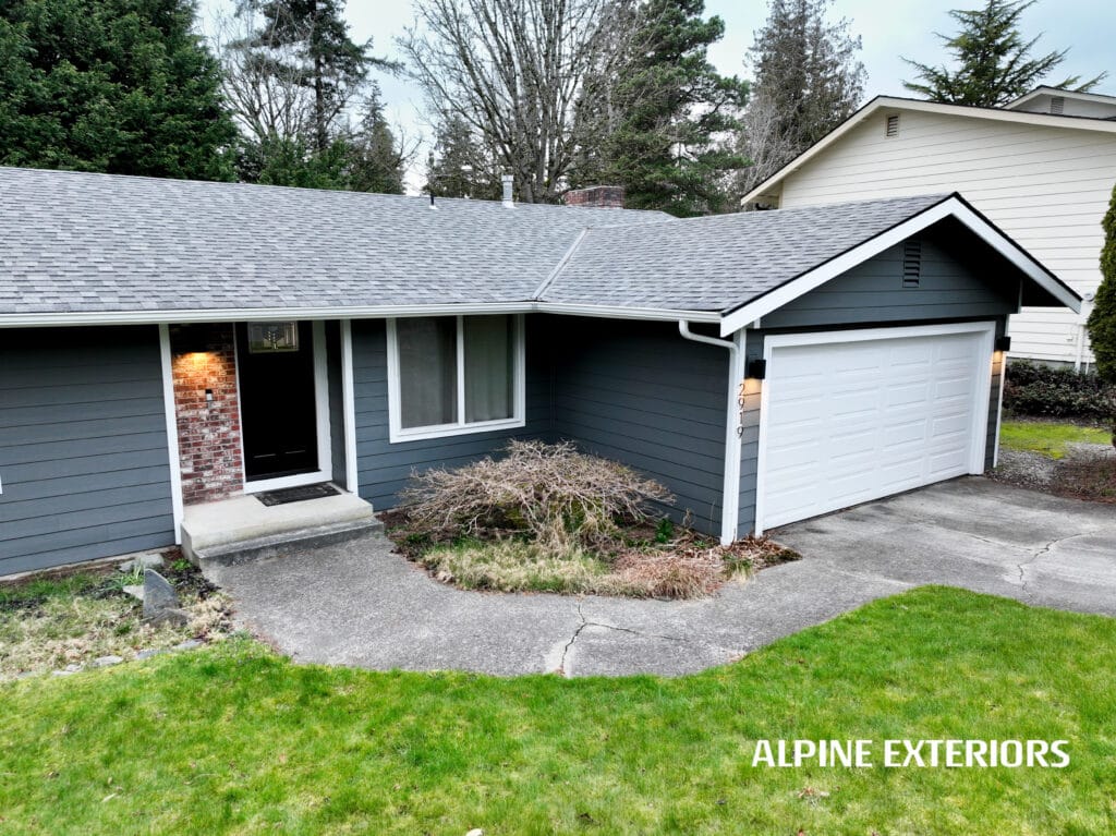 Bold & Beautiful Upgrade your home’s look with bold Sherwin Williams paint and robust James Hardie siding. #AlpineExteriors #BoldDesign #ExteriorRenovation