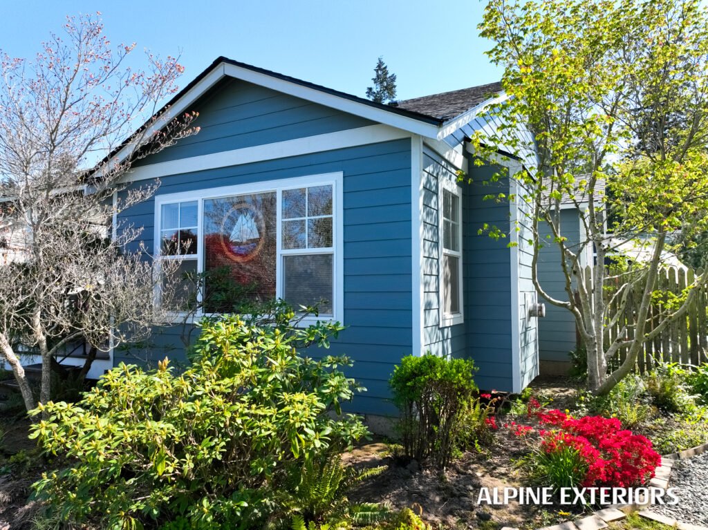 Arctic white bellybands on gables anacortes home